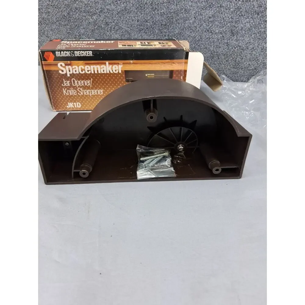 Vintage Black & Decker Spacemaker Jar Opener Knife Sharpener JK1D Black New